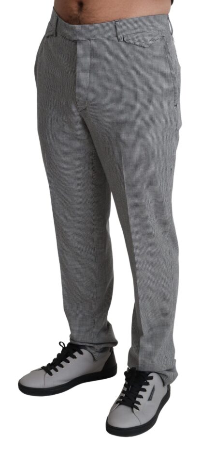 BENCIVENGA - Elegant Checkered Wool Formal Trousers