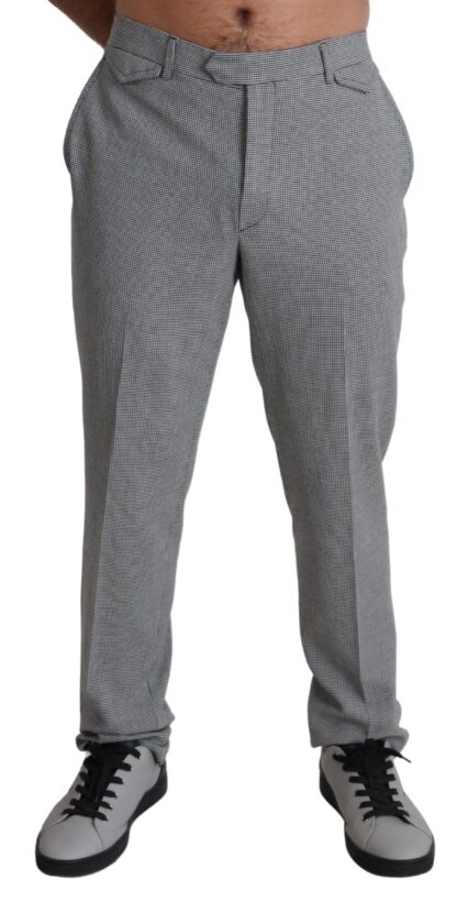 BENCIVENGA - Elegant Checkered Wool Formal Trousers