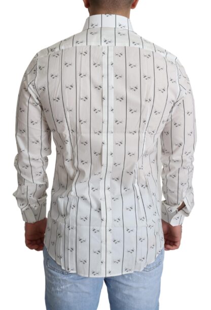 Dolce & Gabbana - Elegant White Bee Print Cotton Shirt