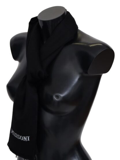 Missoni - Elegant Embroidered Wool Scarf in Black