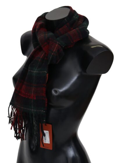 Missoni - Elegant Check Wool Scarf with Logo Embroidery