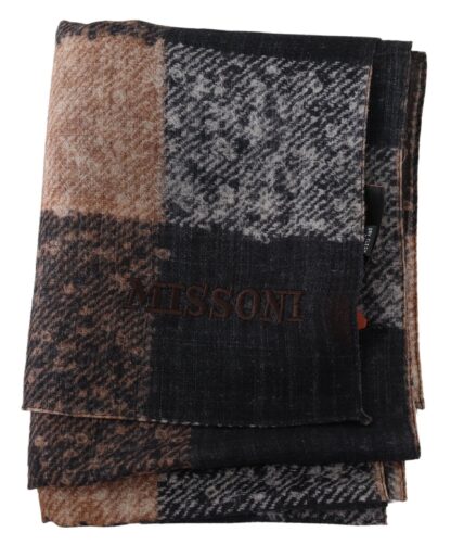 Missoni - Plaid Wool Scarf with Logo Embroidery