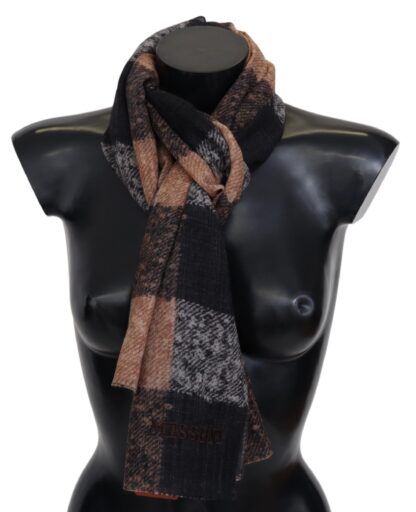 Missoni - Plaid Wool Scarf with Logo Embroidery