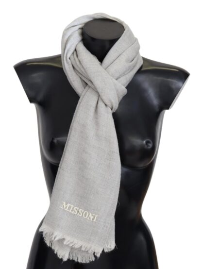 Missoni - Elegant Wool Scarf with Signature Embroidery