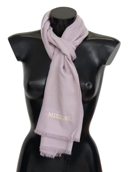 Missoni - Lavender Cashmere Scarf with Signature Lines