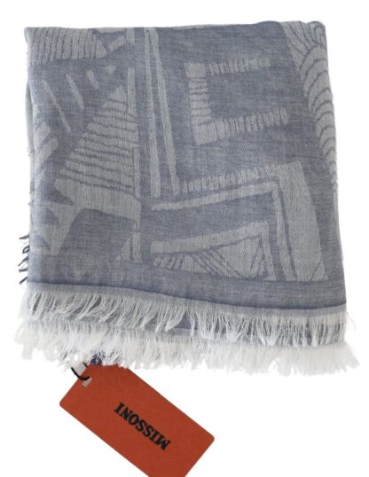 Missoni - Elegant Cashmere Fringed Scarf in Gray