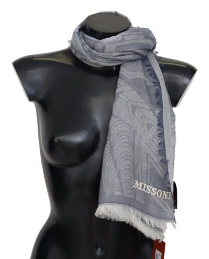 Missoni - Elegant Cashmere Fringed Scarf in Gray