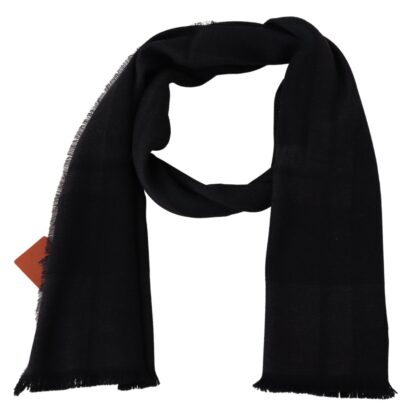 Missoni - Elegant Black Wool Scarf with Logo Embroidery