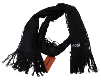 Missoni - Elegant Wool Silk Unisex Black Scarf