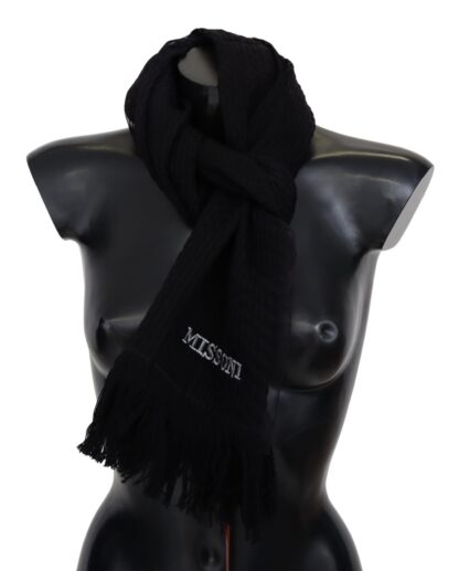 Missoni - Elegant Wool Silk Unisex Black Scarf