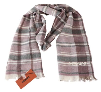 Missoni - Elegant Multicolor Wool Scarf with Logo Embroidery