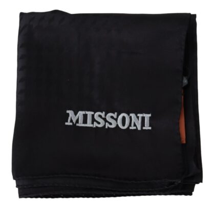 Missoni - Elegant Black Wool Scarf with Embroidered Logo