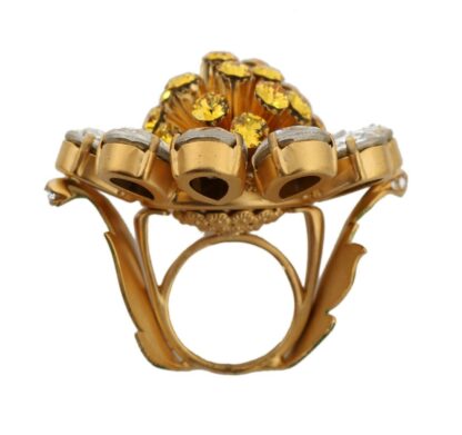 Dolce & Gabbana - Crystal Flower Statement Ring Size US 7.5