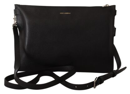 Dolce & Gabbana - Elegant Black Leather Sling Shoulder Bag