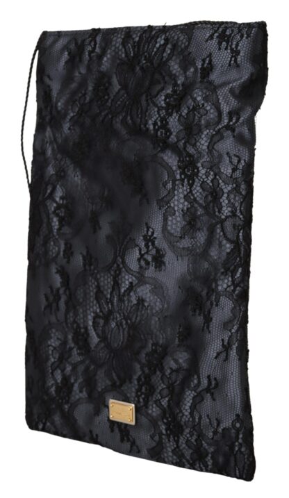 Dolce & Gabbana - Elegant Satin Lace Drawstring Pouch