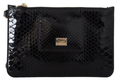 Dolce & Gabbana - Exotic Leather Black Wristlet Wallet