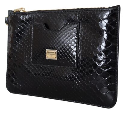 Dolce & Gabbana - Exotic Leather Black Wristlet Wallet