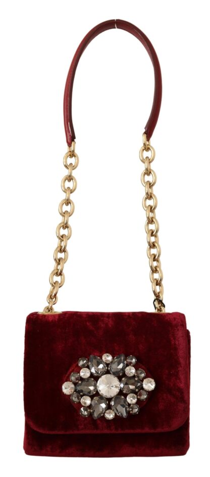 Dolce & Gabbana - Velvet Bordeaux Mini Crossbody Elegance