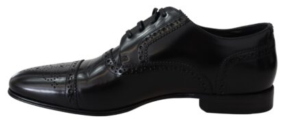 Dolce & Gabbana - Elegant Black Leather Formal Derby Shoes