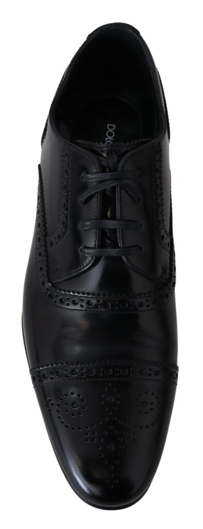 Dolce & Gabbana - Elegant Black Leather Formal Derby Shoes