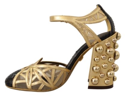 Dolce & Gabbana - Elegant Crystal Studded Leather Pumps