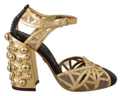 Dolce & Gabbana - Elegant Crystal Studded Leather Pumps