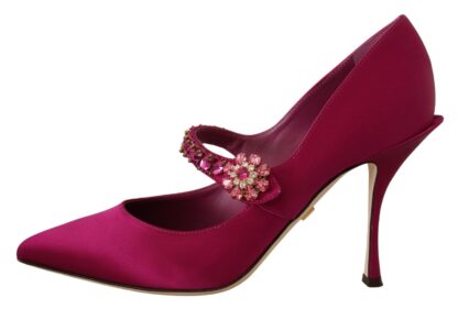 Dolce & Gabbana - Elegant Pink Satin Crystal Stilettos