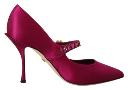 Dolce & Gabbana - Elegant Pink Satin Crystal Stilettos