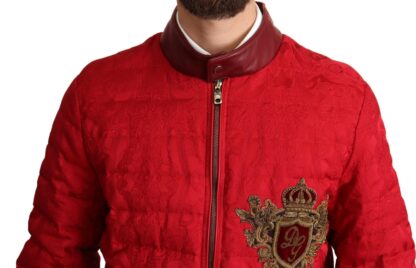 Dolce & Gabbana - Red and Gold Bomber Designer Jacket