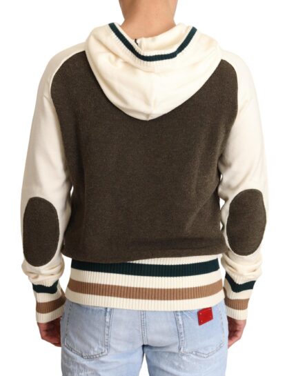 Dolce & Gabbana - Beige Italian Wool Blend Hooded Sweater