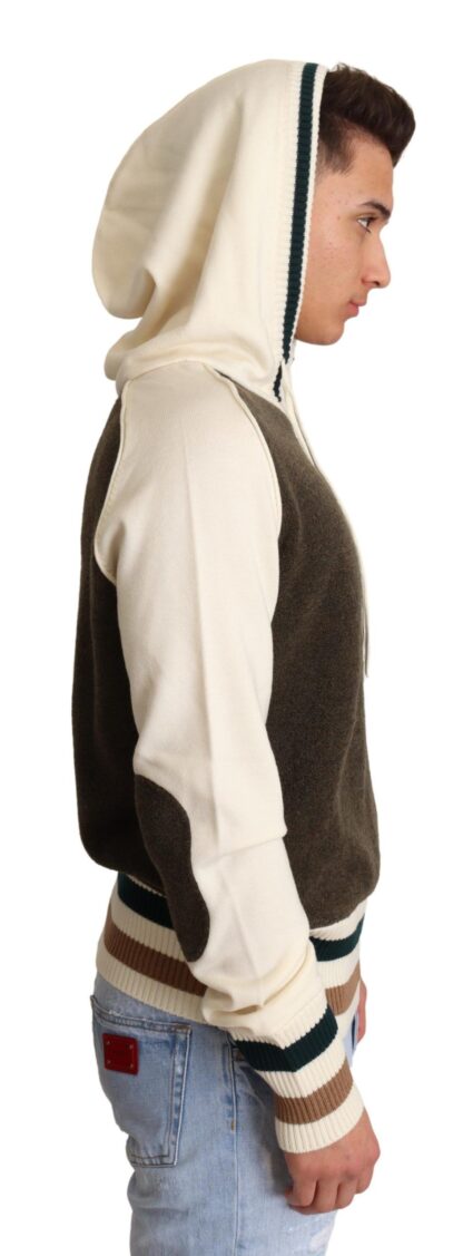 Dolce & Gabbana - Beige Italian Wool Blend Hooded Sweater