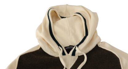 Dolce & Gabbana - Beige Italian Wool Blend Hooded Sweater