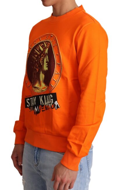 Dolce & Gabbana - Regal Crewneck Cotton Sweater in Orange