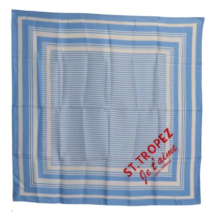 Dolce & Gabbana - Elegant Striped Silk Square Scarf with St. Tropez Print