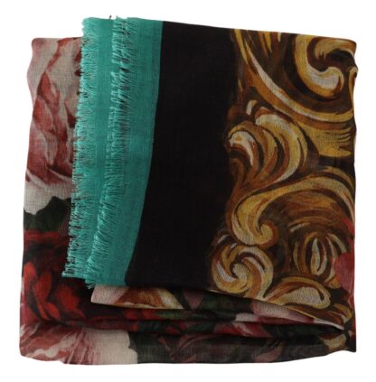 Dolce & Gabbana - Elegant Cashmere Silk Floral Scarf