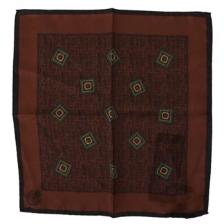 Dolce & Gabbana - Elegant Brown Silk Pocket Square with Carrot Print