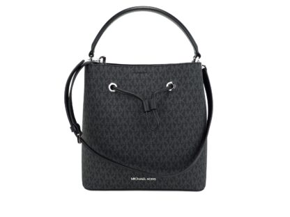 Michael Kors - Suri Large Signature PVC Convertible Bucket Bag to Backpack Bag (Black Signature)