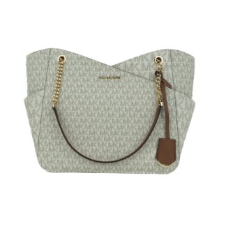 Michael Kors - Evie Large Pebbled Leather Hobo Shoulder Bag Handbag (Light Cream)