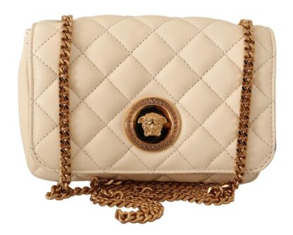 Versace - Chic Nappa Leather Crossbody in Purity White