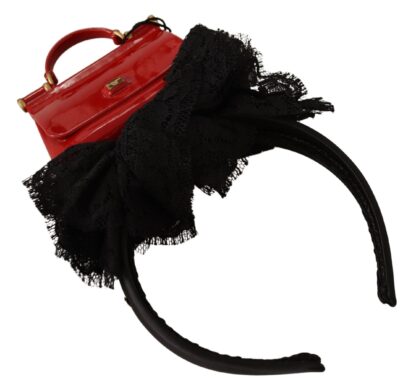 Dolce & Gabbana - Exquisite Black Cotton Red Bronze Diadem Headband