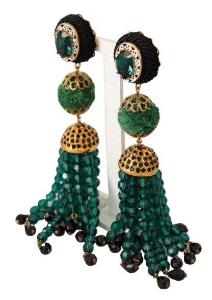 Dolce & Gabbana - Elegant Crystal Drop Clip-On Earrings