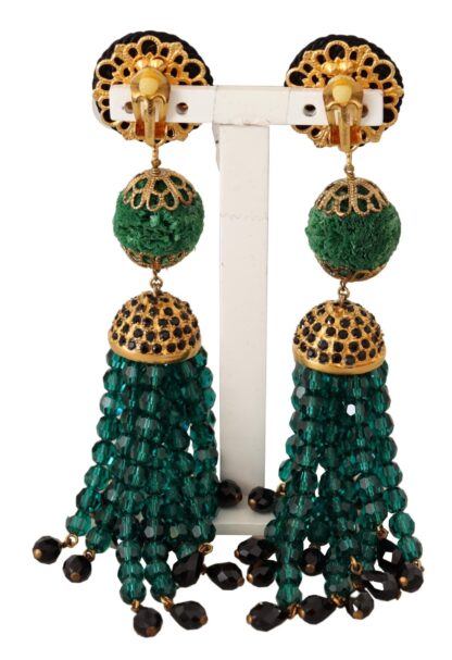 Dolce & Gabbana - Elegant Crystal Drop Clip-On Earrings