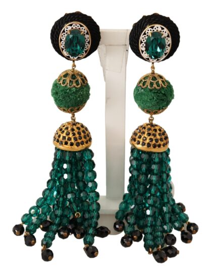 Dolce & Gabbana - Elegant Crystal Drop Clip-On Earrings