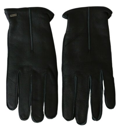 Dolce & Gabbana - Elegant Black Leather Biker Gloves