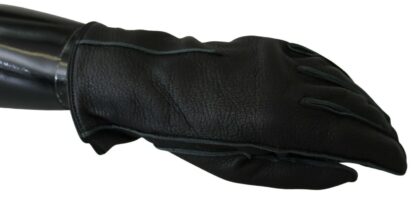 Dolce & Gabbana - Elegant Black Leather Biker Gloves