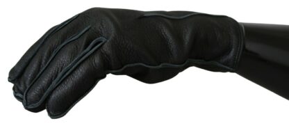 Dolce & Gabbana - Elegant Black Leather Biker Gloves