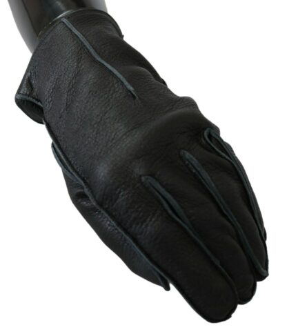 Dolce & Gabbana - Elegant Black Leather Biker Gloves