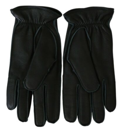 Dolce & Gabbana - Elegant Black Leather Biker Gloves