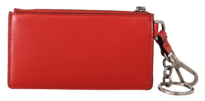 Dolce & Gabbana - Elegant Leather Keychain in Vibrant Red