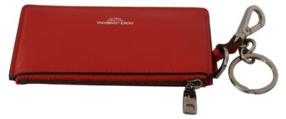 Dolce & Gabbana - Elegant Leather Keychain in Vibrant Red